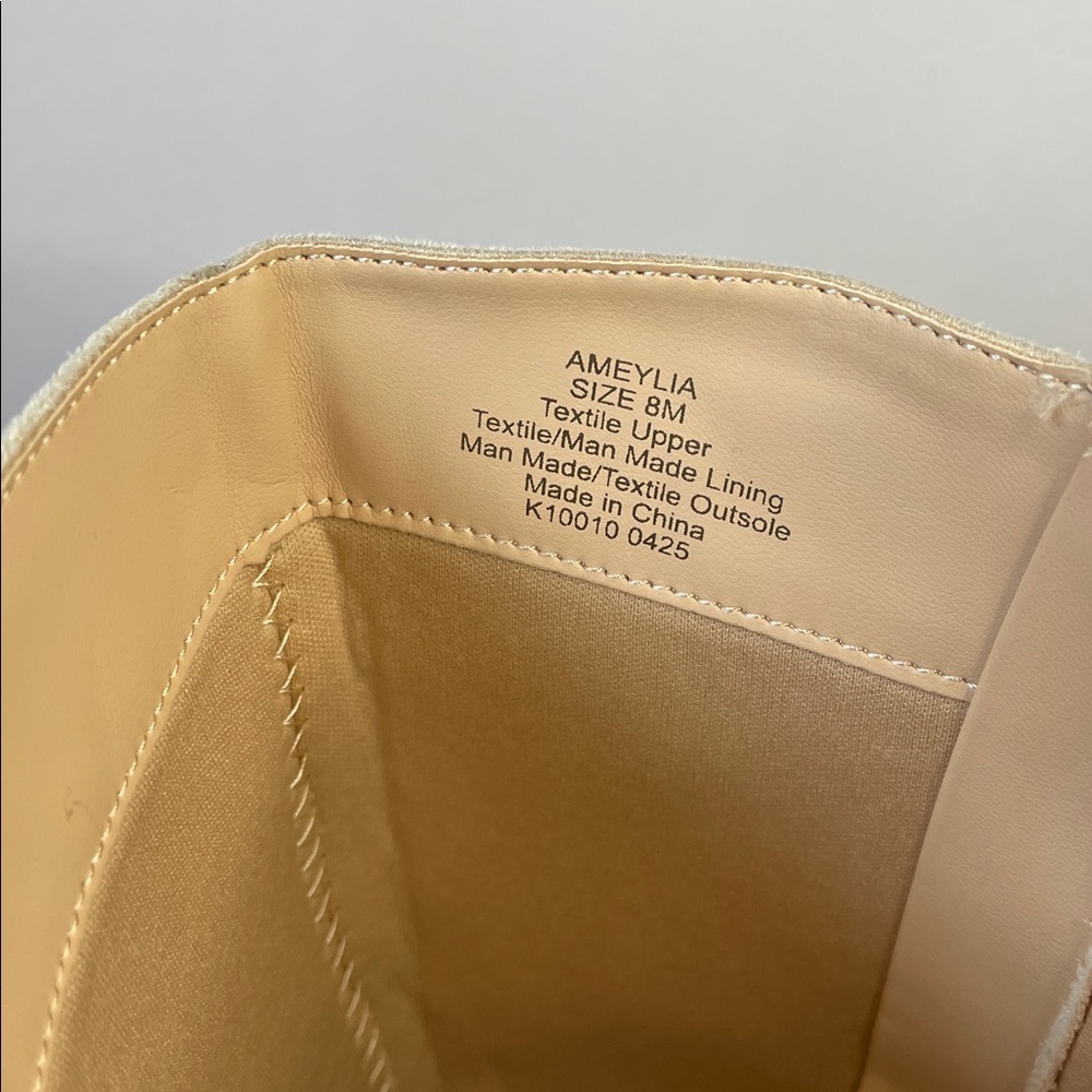 NIB AMEYLIA Women's Knee-High Block Heel Boots in Light Beige.  Size 8M. - Picture 3 of 6